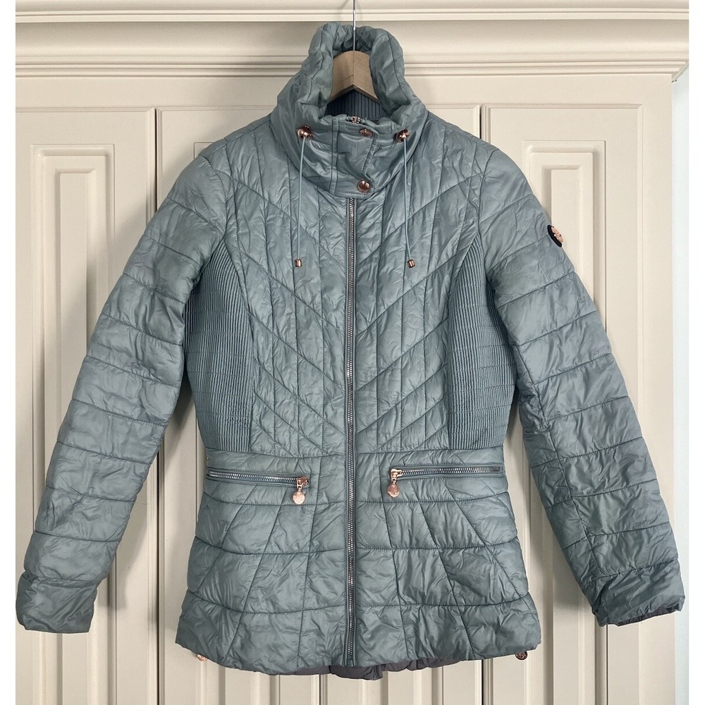 Bernardo Teal Quilted‎ Packable Hoodless Light Jacket Size Small